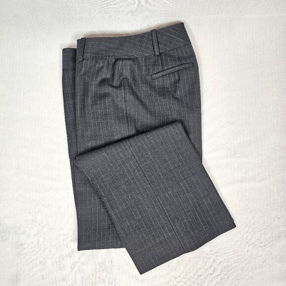 Ann Taylor Petites Grey Pinstriped Wool Pants, Size 0P - Picture 1 of 13